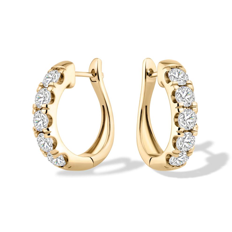 Lab Grown Diamond Hoop Earrings in 10K Yellow Gold (2 ct. tw.) – Image 1 of 3
