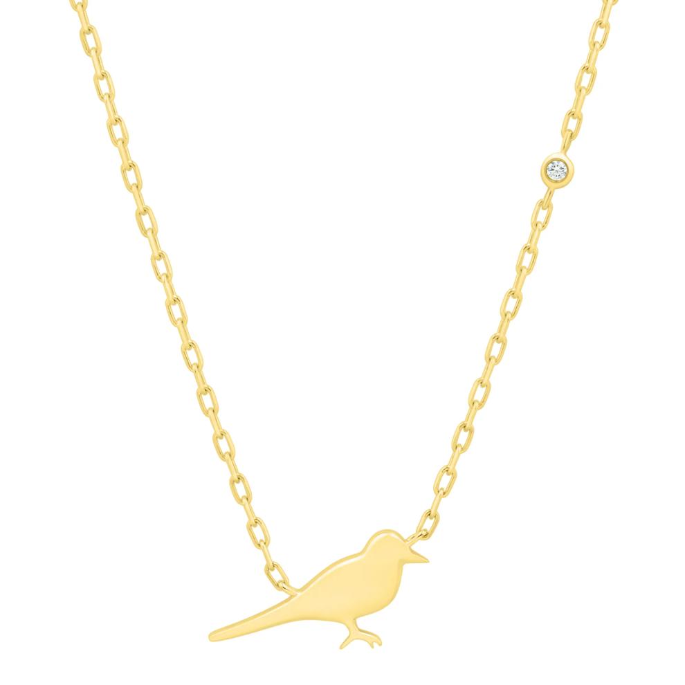 Lab Grown Diamond Accent Lark Pendant in 10K Yellow Gold – Image 1 of 3