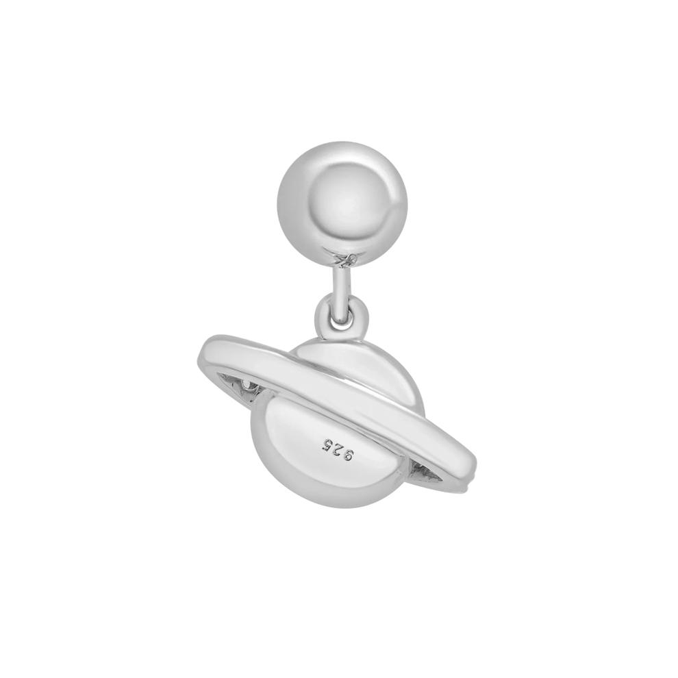 Diamond Accent Saturn Bead Charm in Sterling Silver – Image 3 of 3