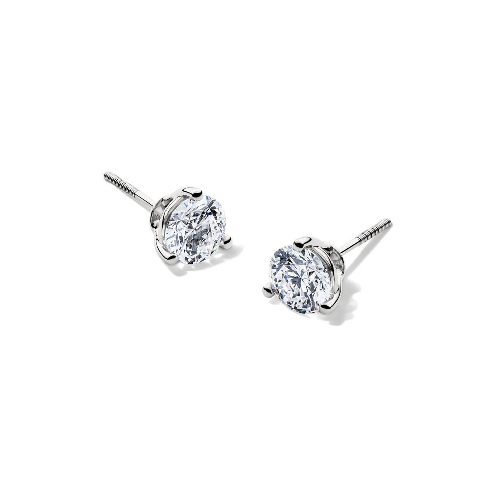 Lab Grown Diamond Martini Stud Earrings in 14K White Gold (1 1/2 ct. tw.)  – Image 1 of 3