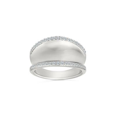 Diamond Concave Ring in Sterling Silver (1/4 ct. tw.)