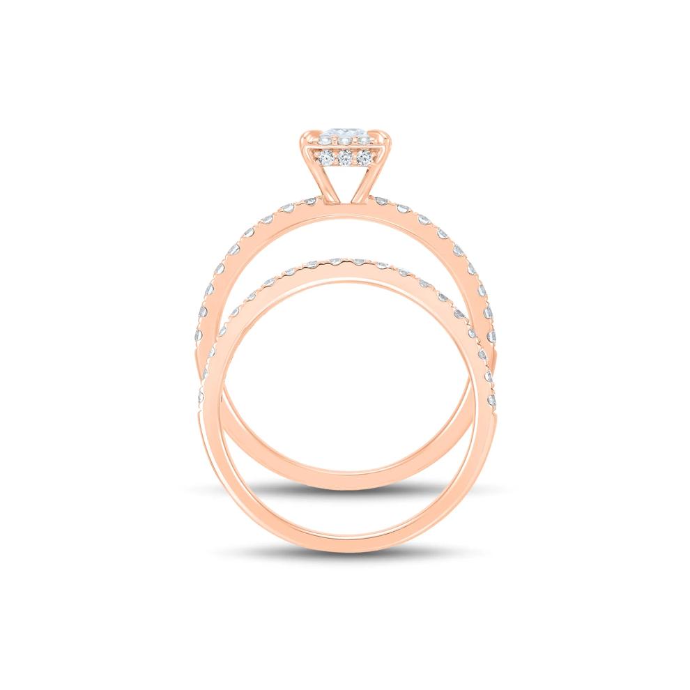 1 ct. tw. Diamond Princess-Cut Engagement Set in 14K Rose Gold – Image 2 of 5
