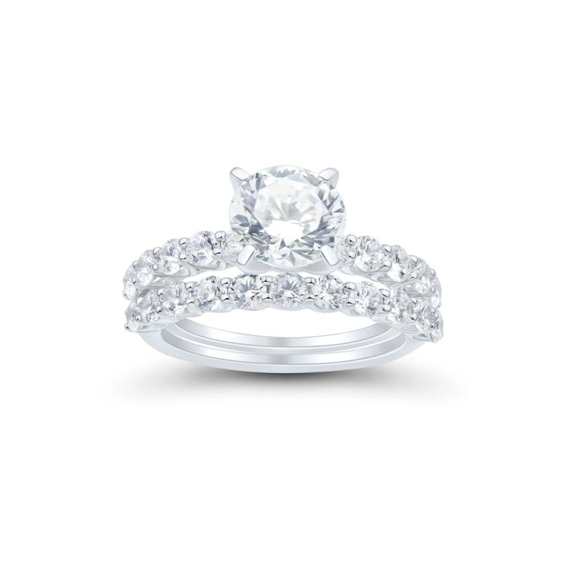 1 1/2 ct. tw. Round Lab Grown Diamond Semi-Mount Engagement Ring Set in Platinum &#40;Setting Only&#41; – Image 7 of 8