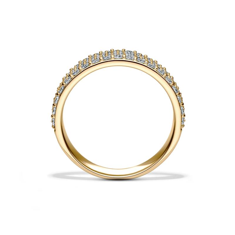 Lab Grown Diamond Pave Multi-Row Band in 14K Yellow Gold &#40;1 ct. tw.&#41; – Image 2 of 4