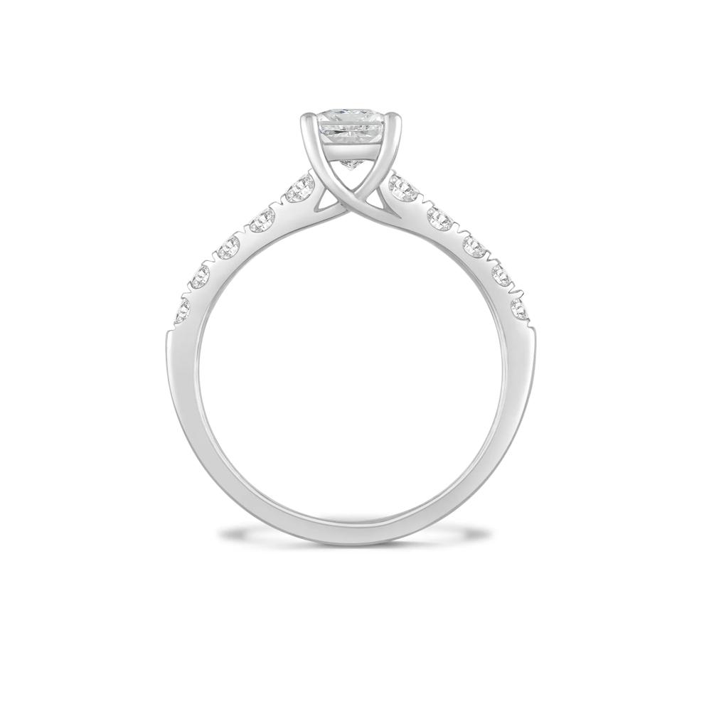Lab Grown Diamond Radiant Center Engagement Ring in 14K White Gold (1 1/2 ct. tw.) – Image 2 of 4