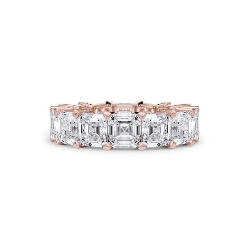 Lab Grown Diamond Asscher-Cut Eternity Band in 18K Rose Gold (10 1/2 ct. tw.) – Image 1 of 5