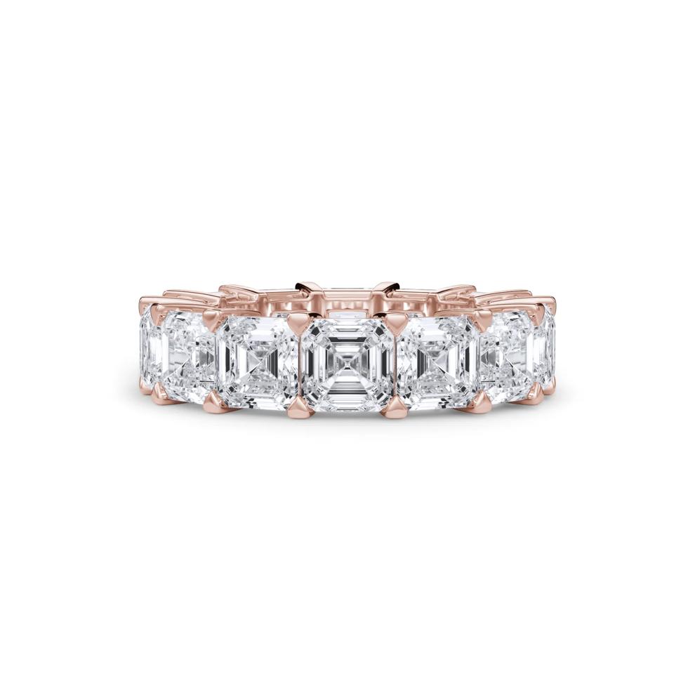 Lab Grown Diamond Asscher-Cut Eternity Band in 18K Rose Gold (10 1/2 ct. tw.) – Image 1 of 5