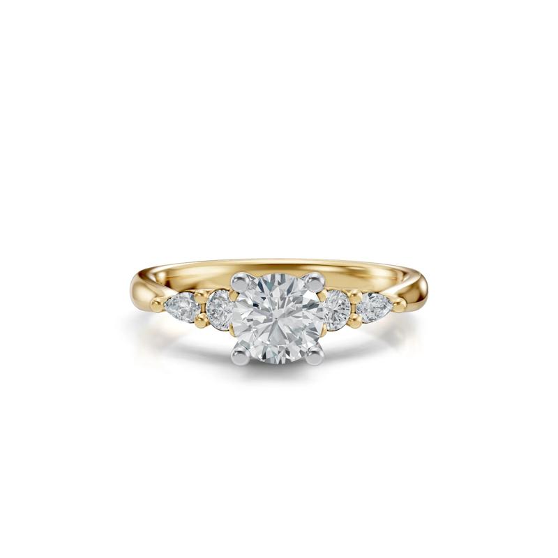 Diamond Semi-Mount Engagement Ring in 14K Yellow and White Gold &#40;1/10 ct. tw.&#41; &#40;Setting Only&#41; – Image 2 of 6