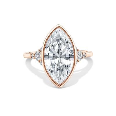 Lab Grown Diamond Marquise-Cut Engagement Ring in 14K Rose Gold (4 1/4 ct. tw.)