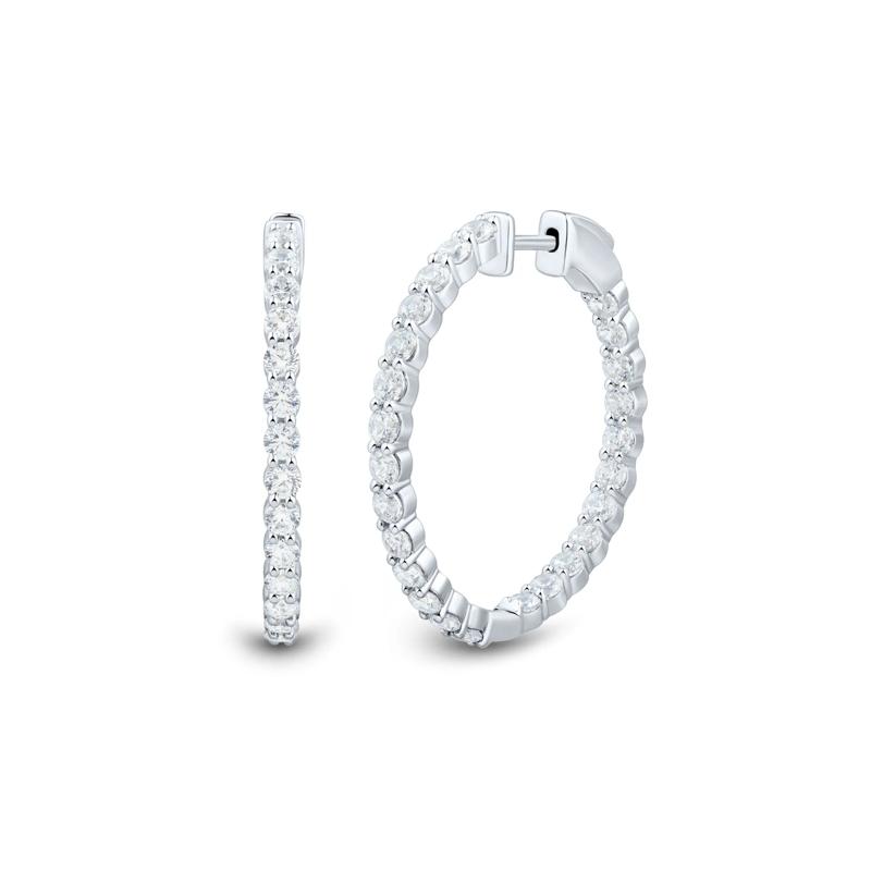 Lab Grown Diamond Inside-Out Hoop Earrings in 10K White Gold &#40;3 ct. tw.&#41; – Image 1 of 2