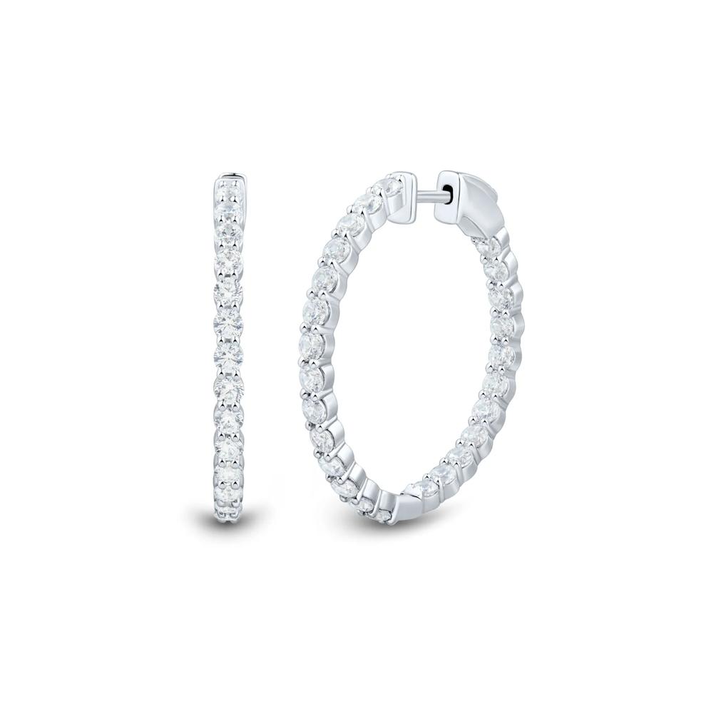 Lab Grown Diamond Inside-Out Hoop Earrings in 10K White Gold (3 ct. tw.) – Image 1 of 2