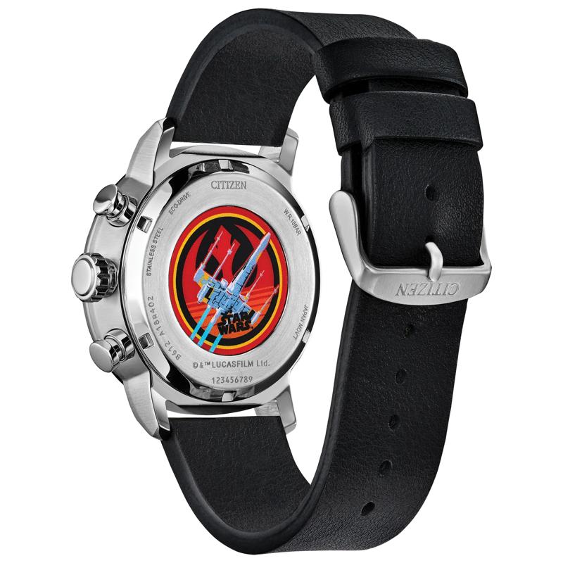 Men&#39;s Star Wars Rebel Starfighter Watch in Black Leather and Stainless Steel, 44MM – Image 3 of 5