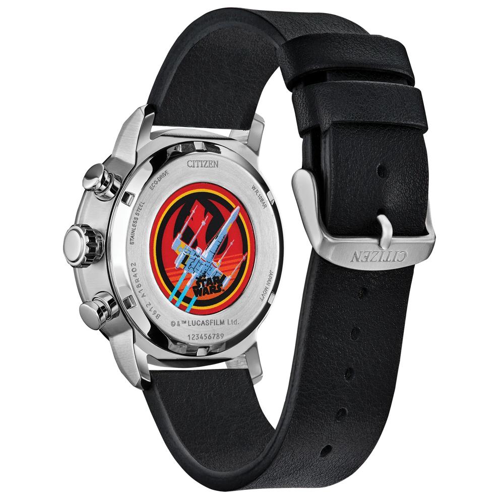 Men's Star Wars Rebel Starfighter Watch in Black Leather and Stainless Steel, 44MM – Image 3 of 5