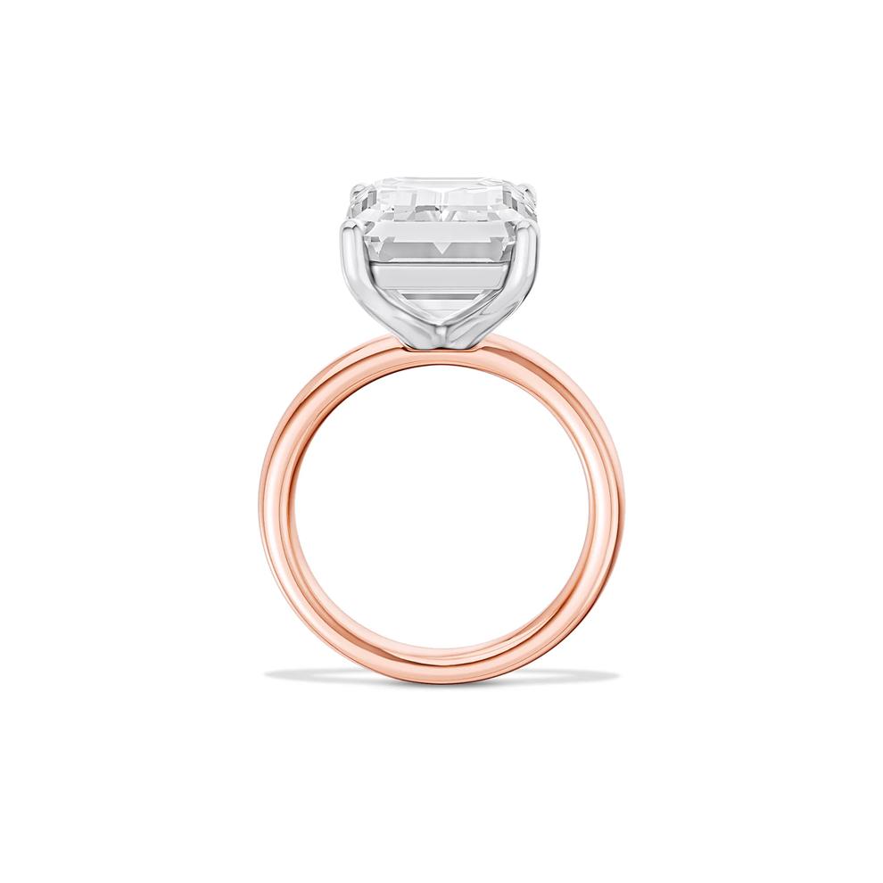 Lab Grown Diamond Emerald-Cut Solitaire Ring in 14K Rose &amp; White Gold (10 ct.) – Image 2 of 3