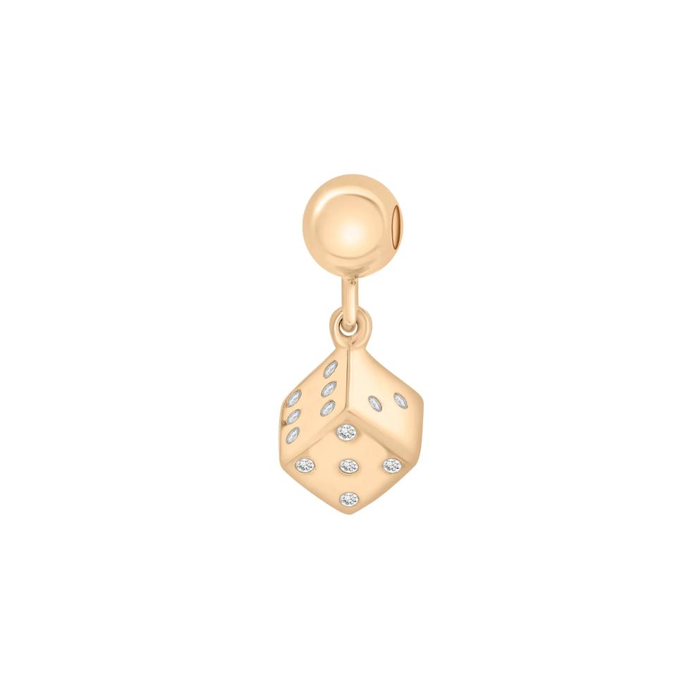 Diamond Accent Dice Bead Charm in Vermeil – Image 1 of 3