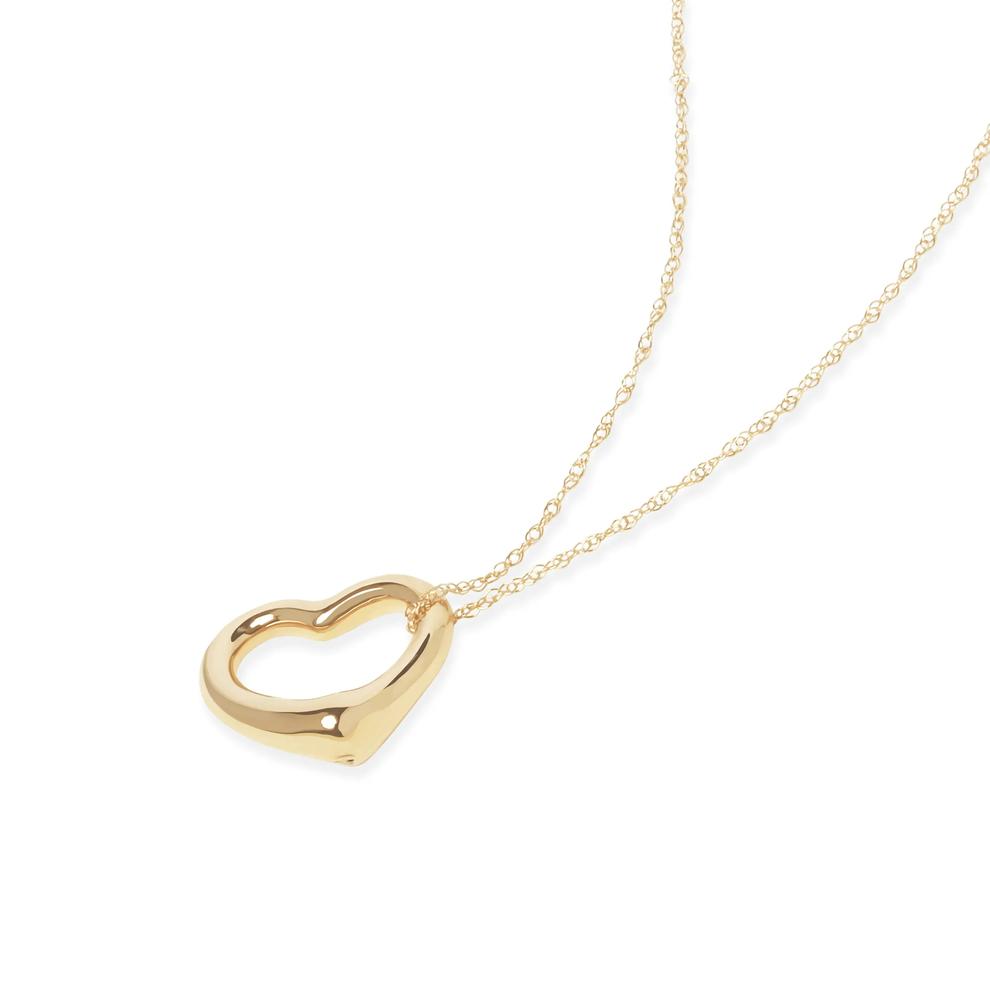 Open Heart Pendant Necklace in 14K Yellow Gold – Image 3 of 3