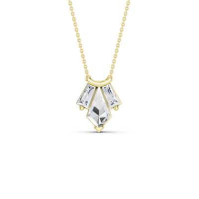 Lab Grown Diamond Mixed-Shape Pendant Necklace in 14K Yellow Gold (3/4 ct. tw.)