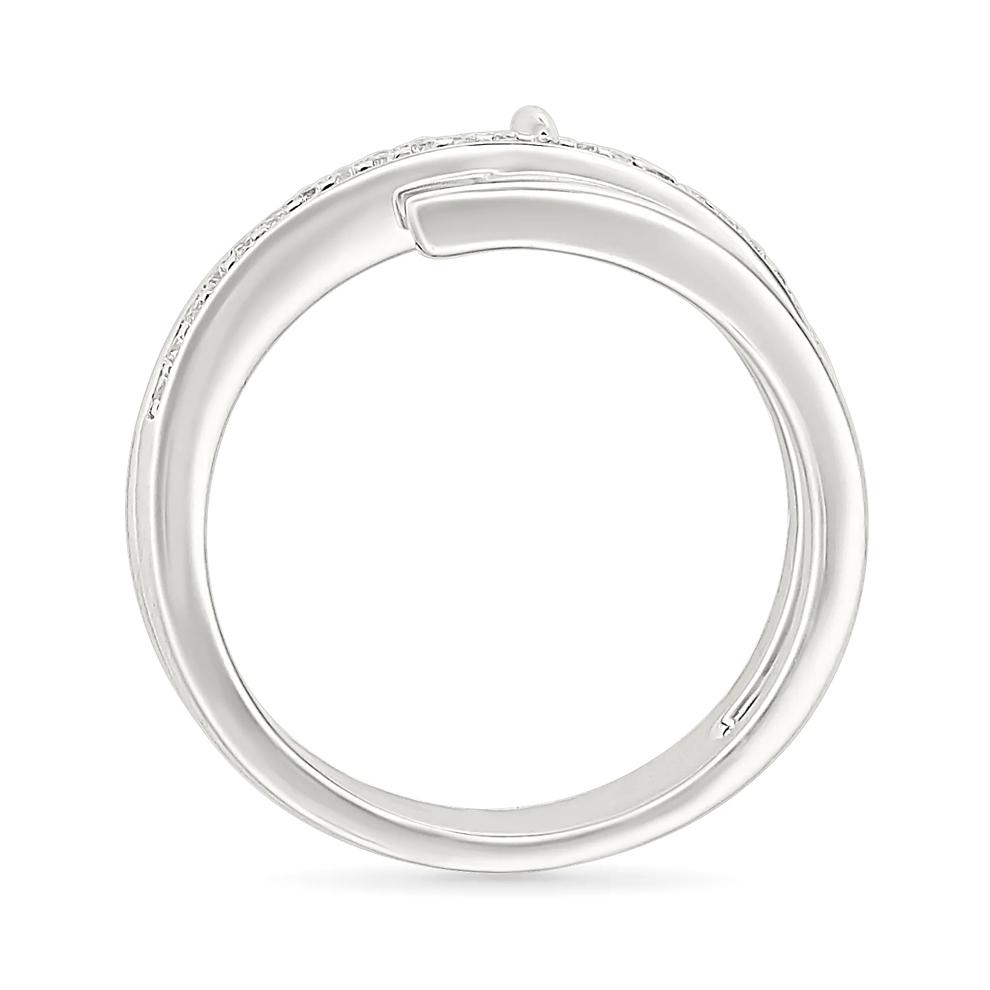 Diamond Wrapped Screw Ring in Sterling Silver (1/10 ct. tw.) – Image 4 of 4