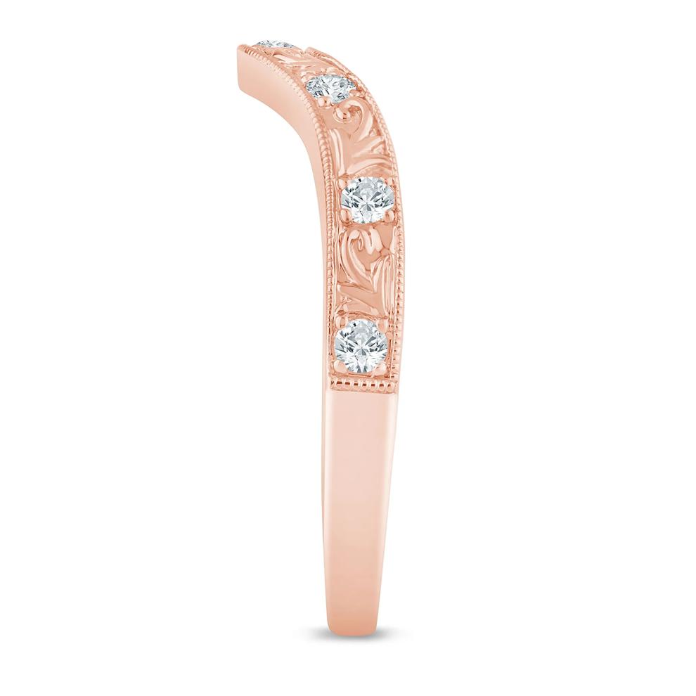 Lab Grown Diamond Engraved Contour Band in 14K Rose Gold (1/7 ct. tw.) – Image 3 of 3