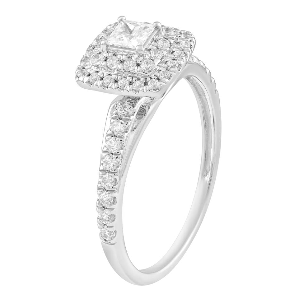 Diamond Princess-Cut Double Halo Engagement Set in 10K White Gold (3/4 ct. tw.) – Image 4 of 5