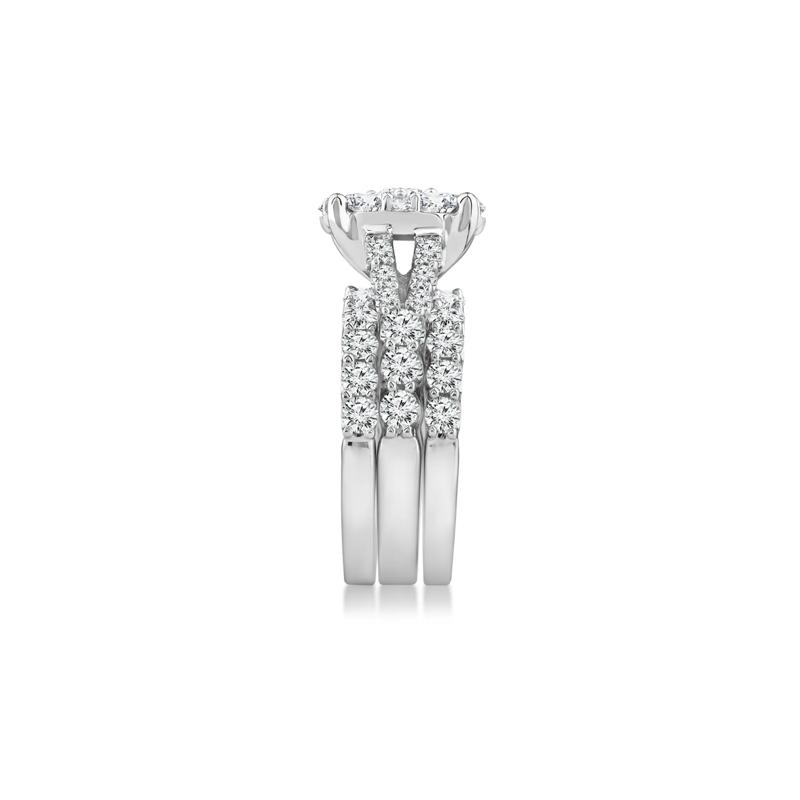 Round Lab Grown Multi-Diamond Engagement Ring Set in 10K White Gold &#40;5 ct. tw.&#41; – Image 3 of 4