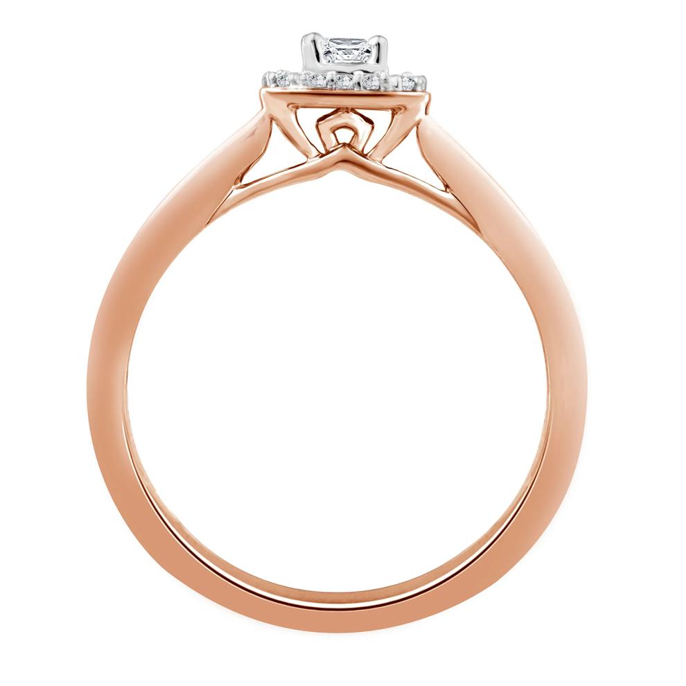 Diamond and Blue Sapphire Promise Ring in 10K Rose Gold (1/7 ct. tw.) – Image 2 of 3