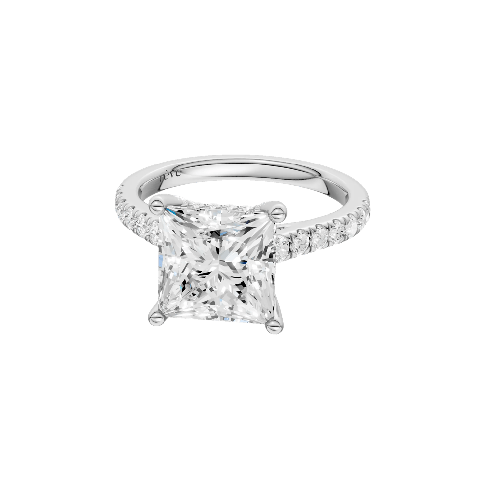 Noreen Lab Grown Diamond Princess-Cut Center Engagement Ring in 14K White Gold (4 1/2 ct. tw.) – Image 2 of 5