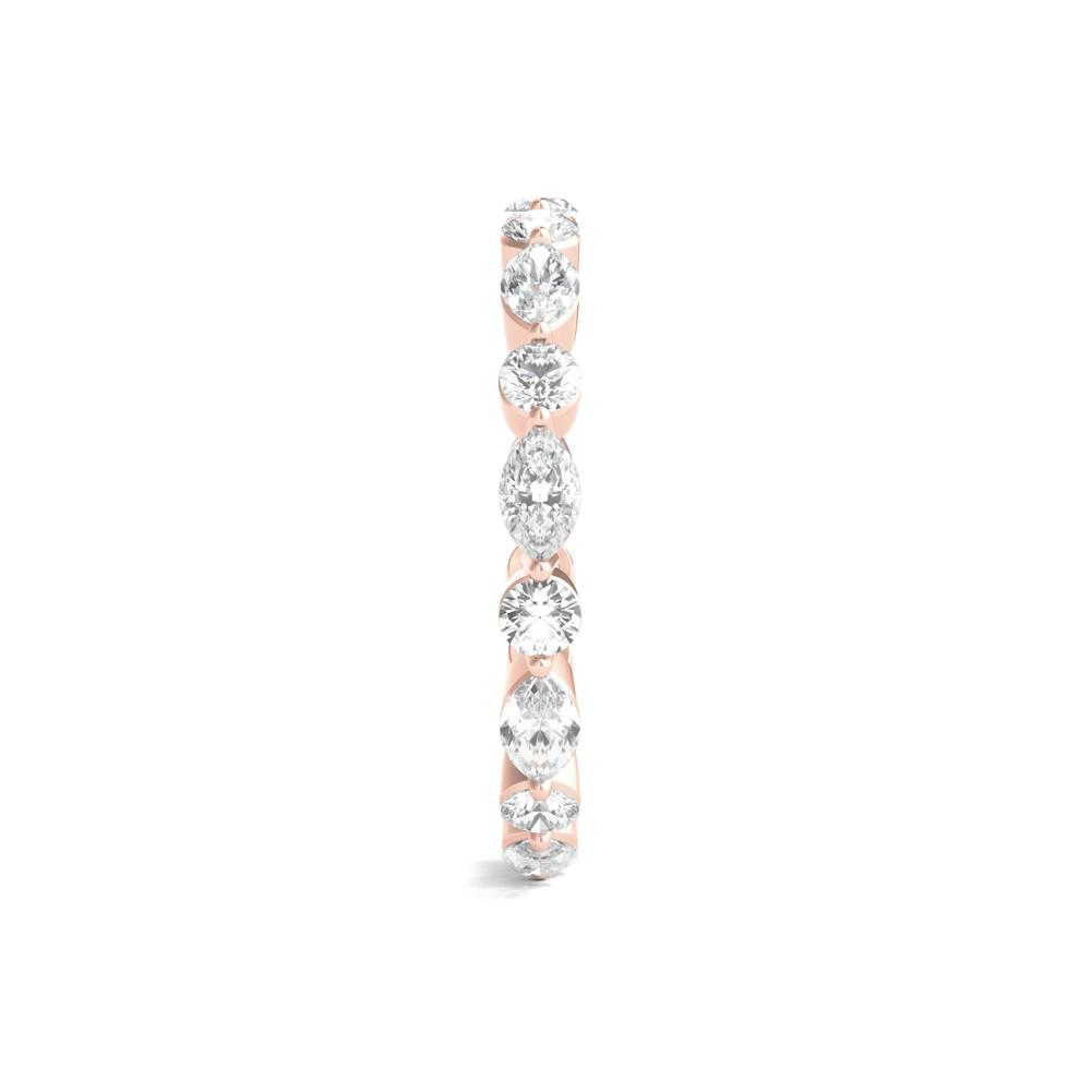 Round and Marquise-Cut Diamond Eternity Band in 14k Rose Gold (1 1/2 ct. tw.) – Image 3 of 3