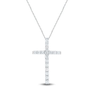 Lab Grown Diamond Cross Pendant in 14K White Gold (5/8 ct. tw.)