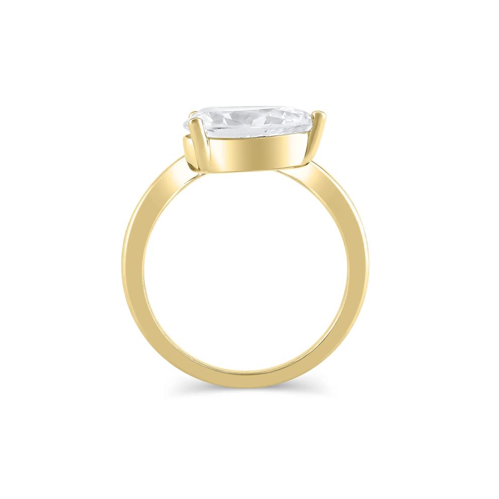 Lab Grown Diamond Pear-Shaped East-West Engagement Ring in 18K Yellow Gold (2 ct. tw.) – Image 2 of 3