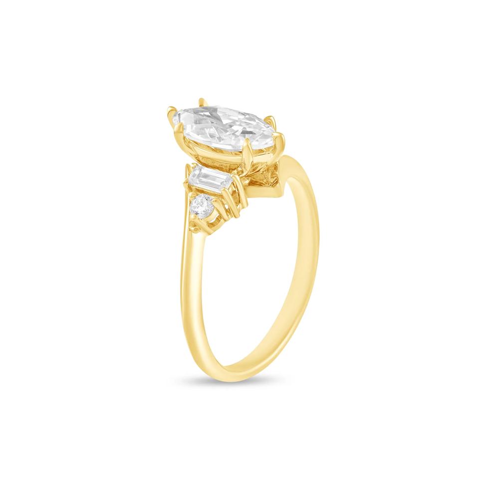Lab Grown Diamond Marquise Center Engagement Ring in 10K Yellow Gold (1 1/4 ct. tw.) – Image 4 of 4