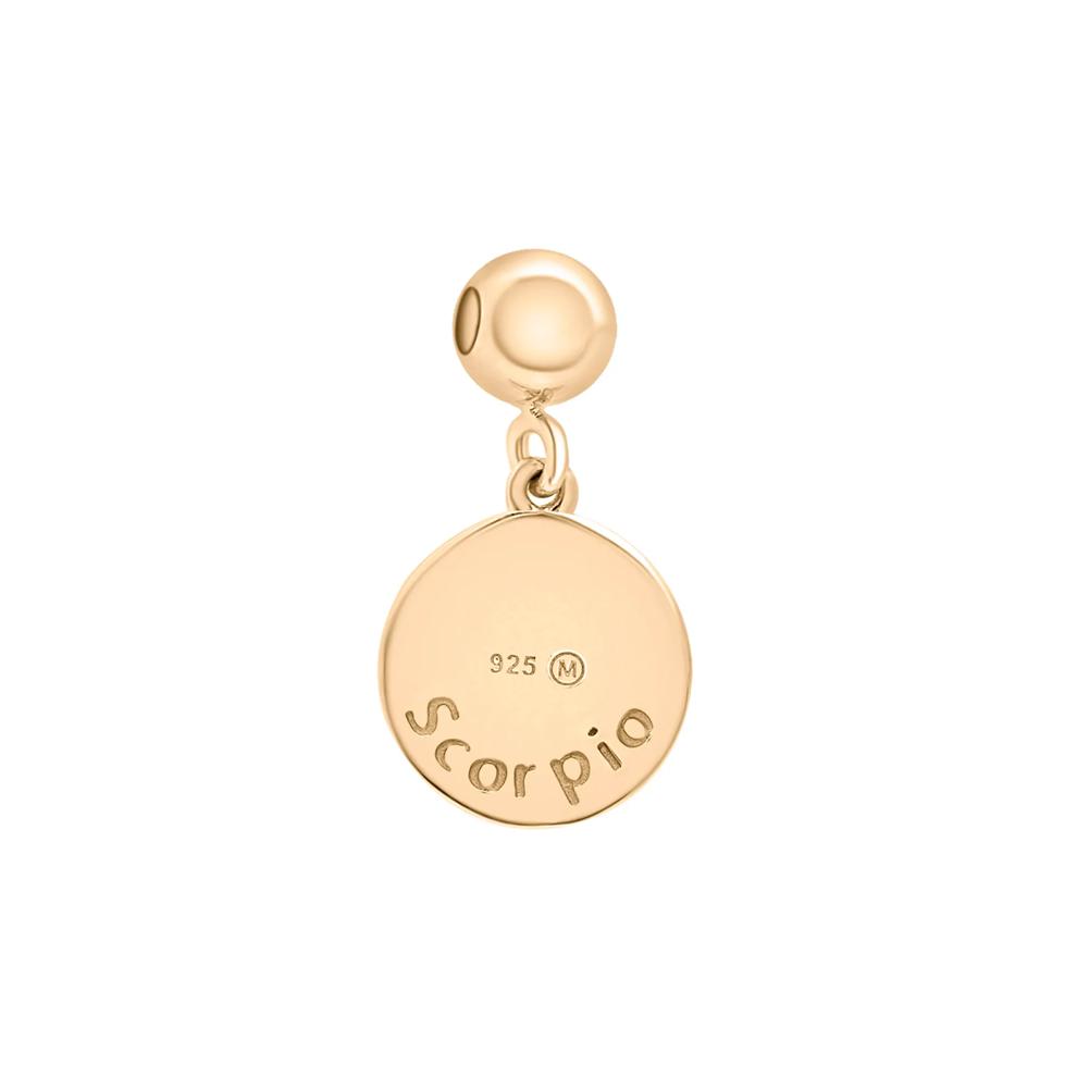 Scorpio Zodiac Disc Bead Charm in Vermeil – Image 3 of 3