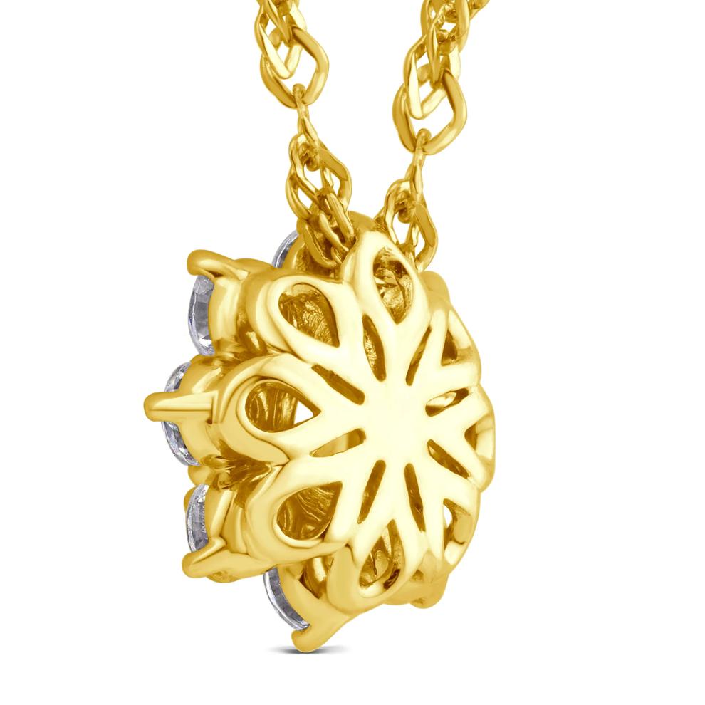 Lab Grown Diamond Starburst Pendant in 14K Yellow Gold (3/4 ct. tw.) – Image 3 of 4