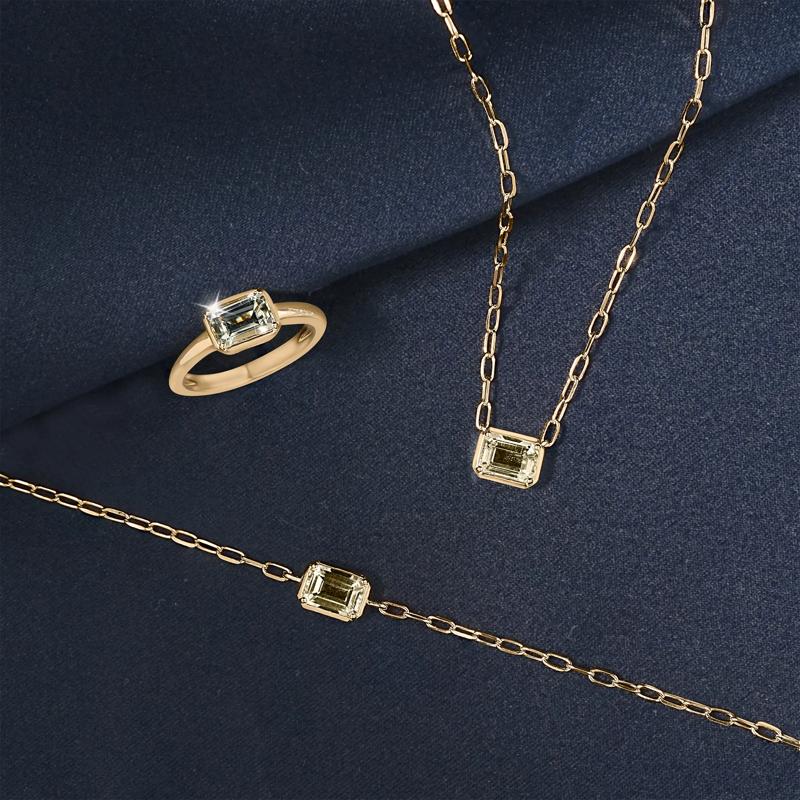 Green Amethyst Emerald-Cut Necklace in Vermeil – Image 7 of 7