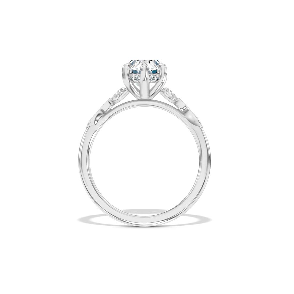 Lab Grown Diamond Marquise Center Etched-Shank Engagement Ring in 14K White Gold (1 5/8 ct. tw.) – Image 2 of 3