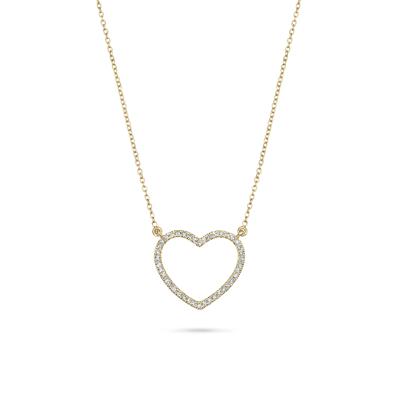 Diamond Open Heart Pendant in 10K Yellow Gold (1/8 ct. tw.)