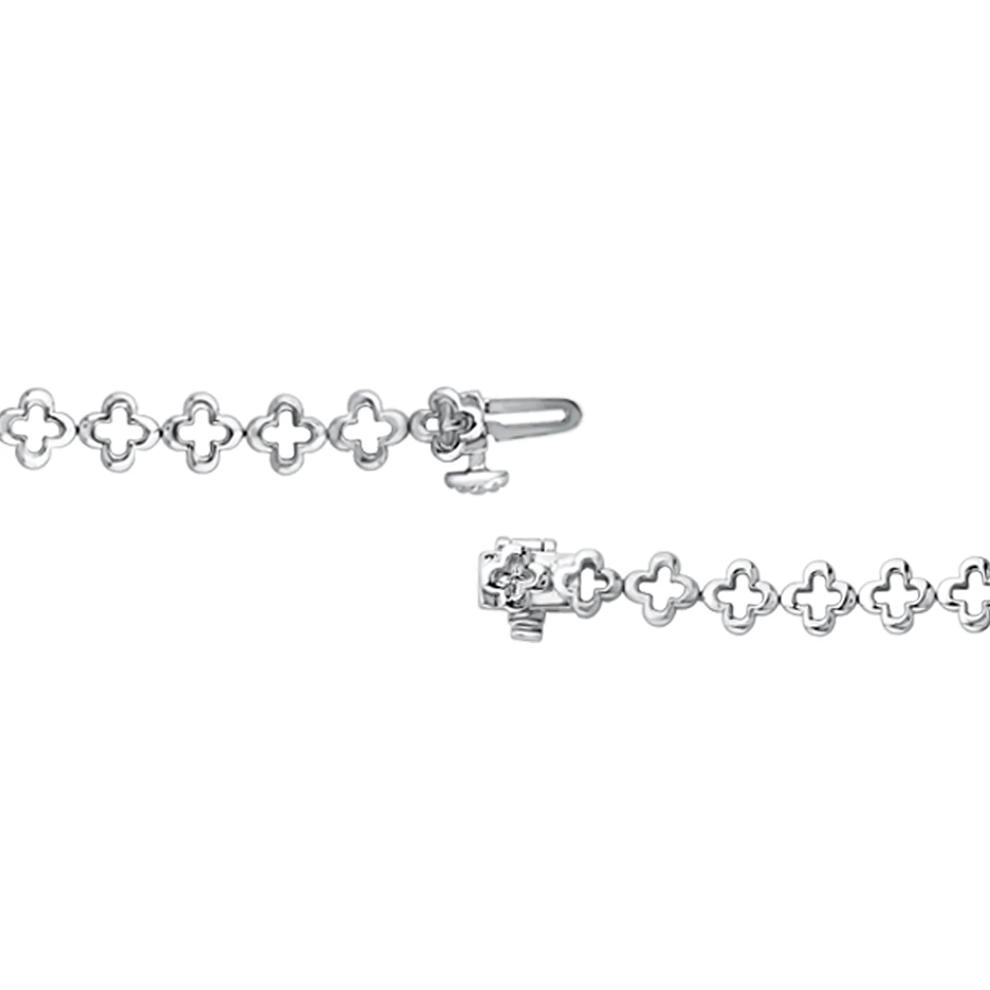 Lab Grown Diamond Round Bezel-Set Clover Necklace in 14K White Gold (10 ct. tw.) – Image 3 of 3