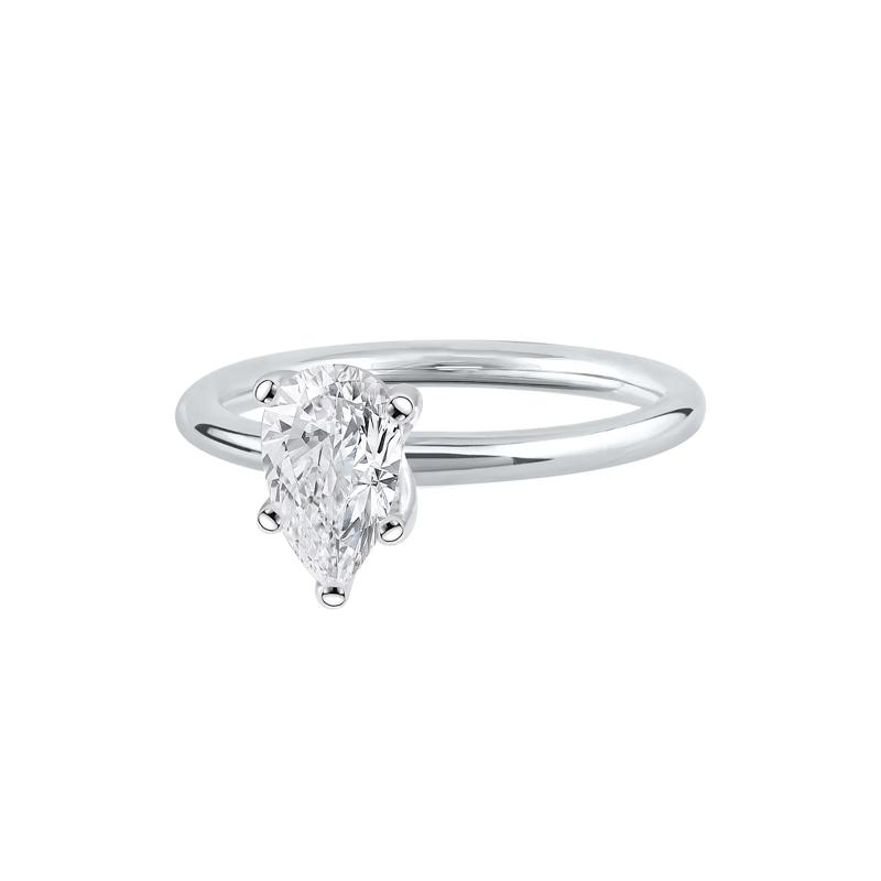 Pear-Shaped Lab Grown Diamond Solitaire Ring in Platinum (1 ct. tw.) – Image 4 of 4