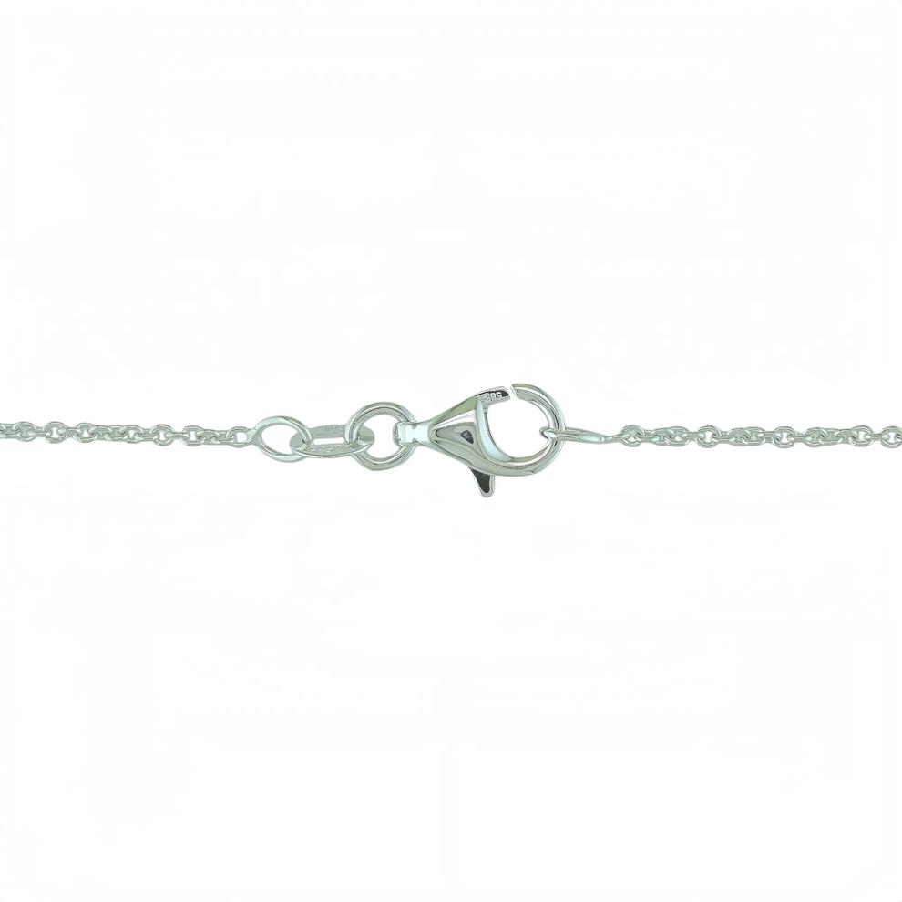 Lab-Created Alexandrite and Diamond Hexagon Necklace in 10K White Gold (1/10 ct. tw.) – Image 2 of 2