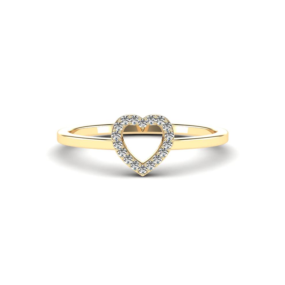 Diamond Accent Open Heart Ring in 10K Yellow Gold – Image 1 of 4