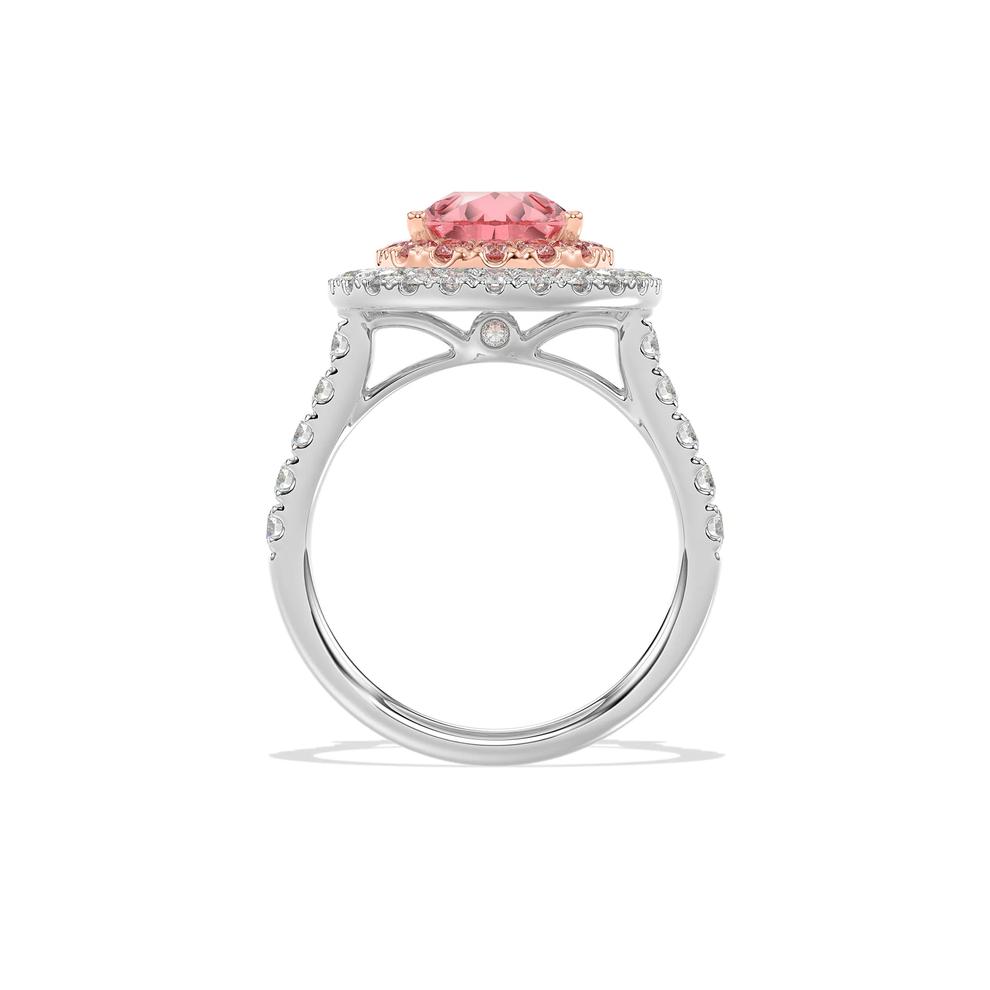 Lab Grown Diamond Pink Pear Halo Engagement Ring in 14K White Gold (4 1/4 ct. tw.) – Image 2 of 4