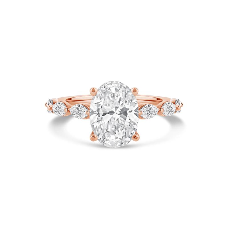 Lab Grown Oval Diamond Engagement Ring in 14K Rose Gold &#40;3 3/4 ct. tw.&#41; – Image 1 of 4