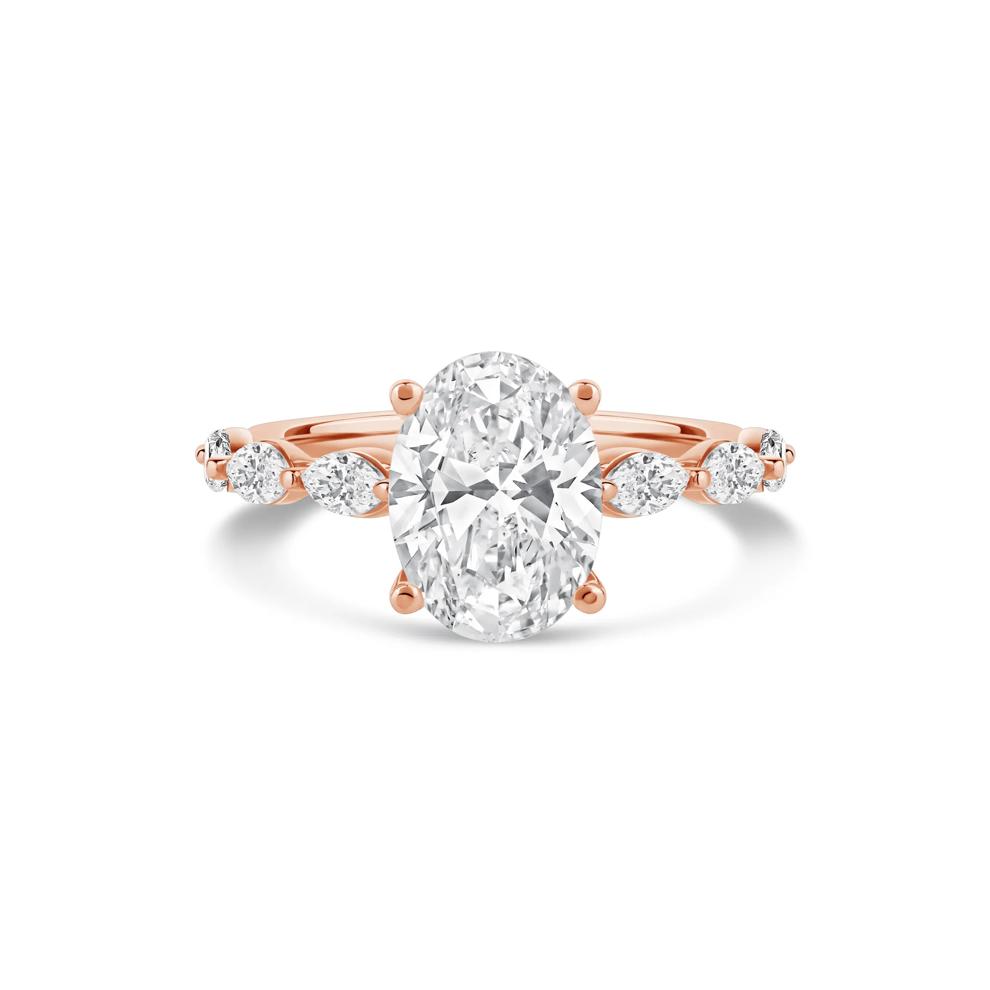 Lab Grown Oval Diamond Engagement Ring in 14K Rose Gold (3 3/4 ct. tw.) – Image 1 of 4