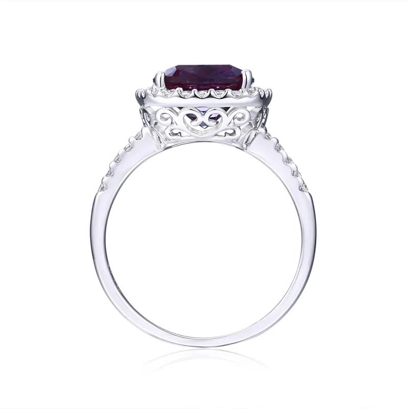 Lab Created Alexandrite Ring with Cushion Cut in Sterling Silver – Image 2 of 4