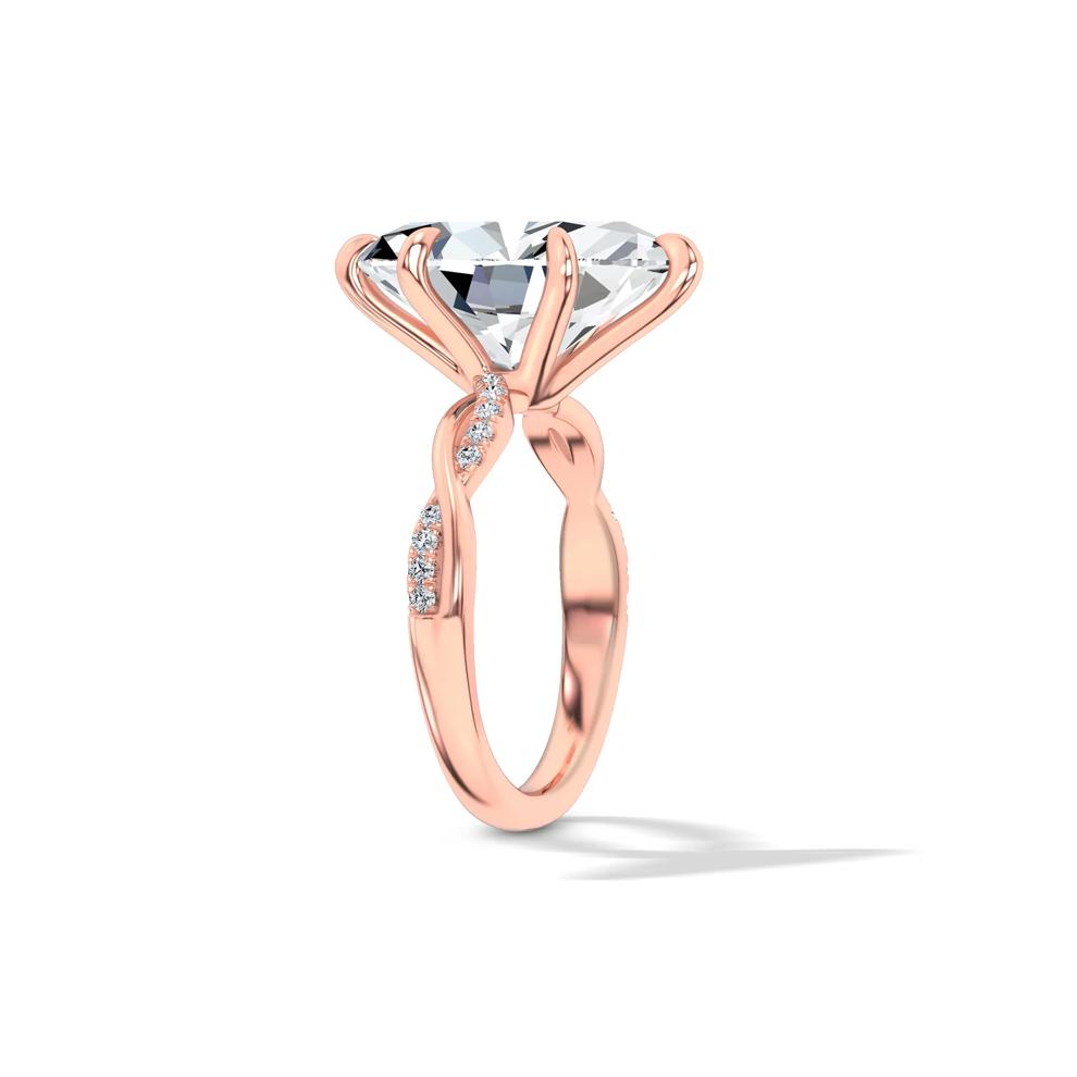 Lab Grown Diamond Marquise Center Twist Shank Engagement Ring in 14K Rose Gold (3 ct. tw.) – Image 3 of 4