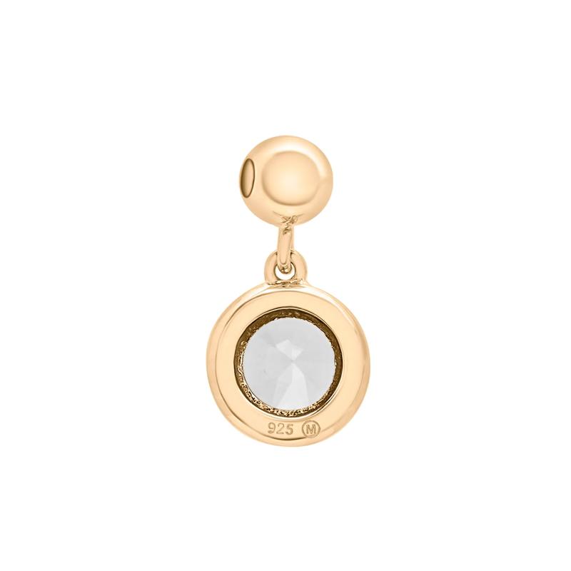 Lab-Created White Sapphire Birthstone Bead Charm in Vermeil – Image 3 of 3