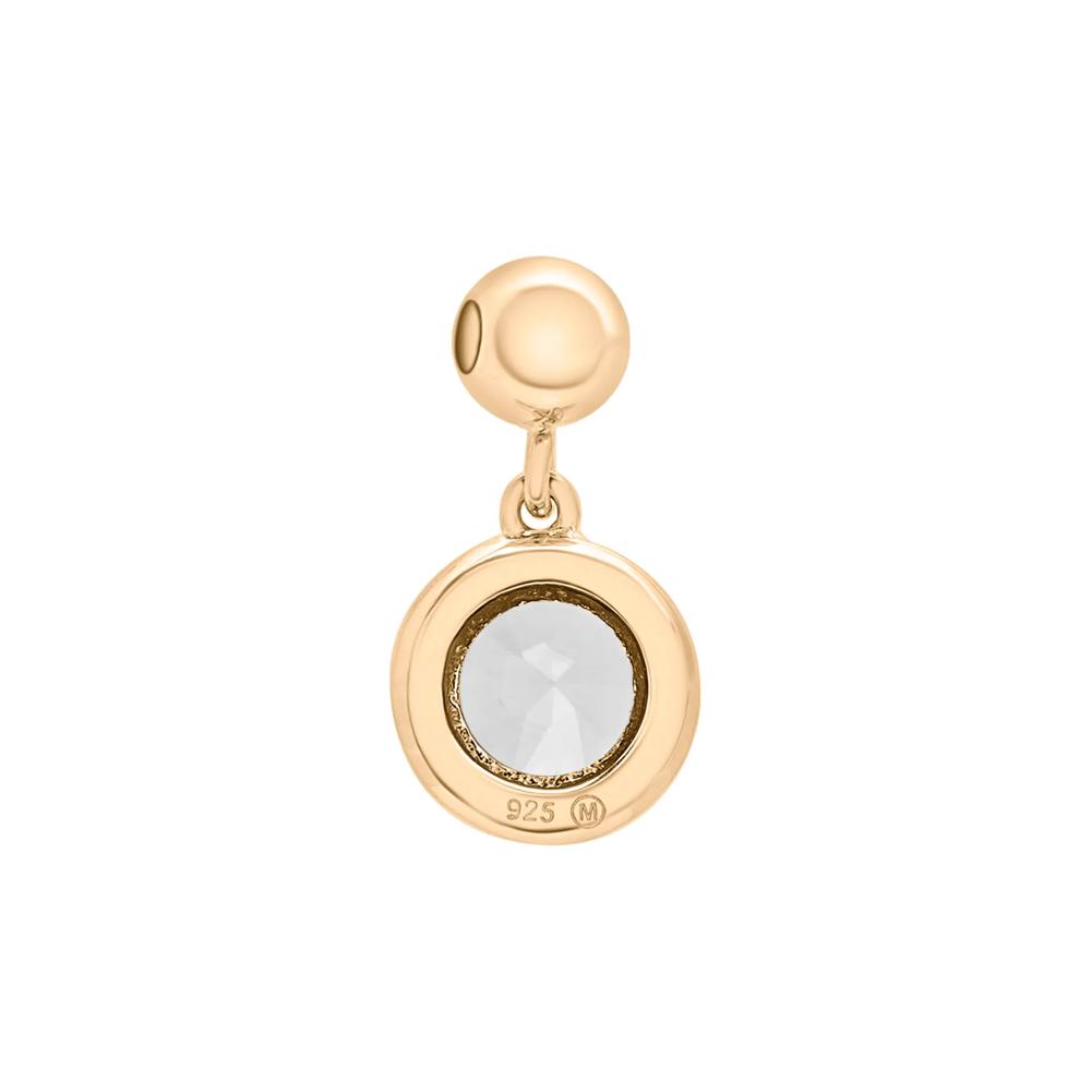 Lab-Created White Sapphire Birthstone Bead Charm in Vermeil – Image 3 of 3