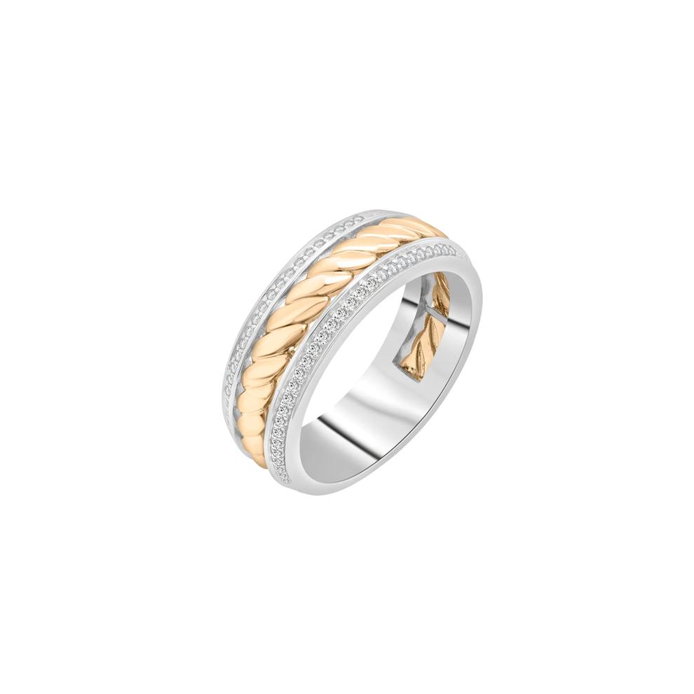 Men's Diamond Rope Twist Ring in Sterling Silver and 10K Yellow Gold (1/2 ct. tw.) – Image 5 of 5