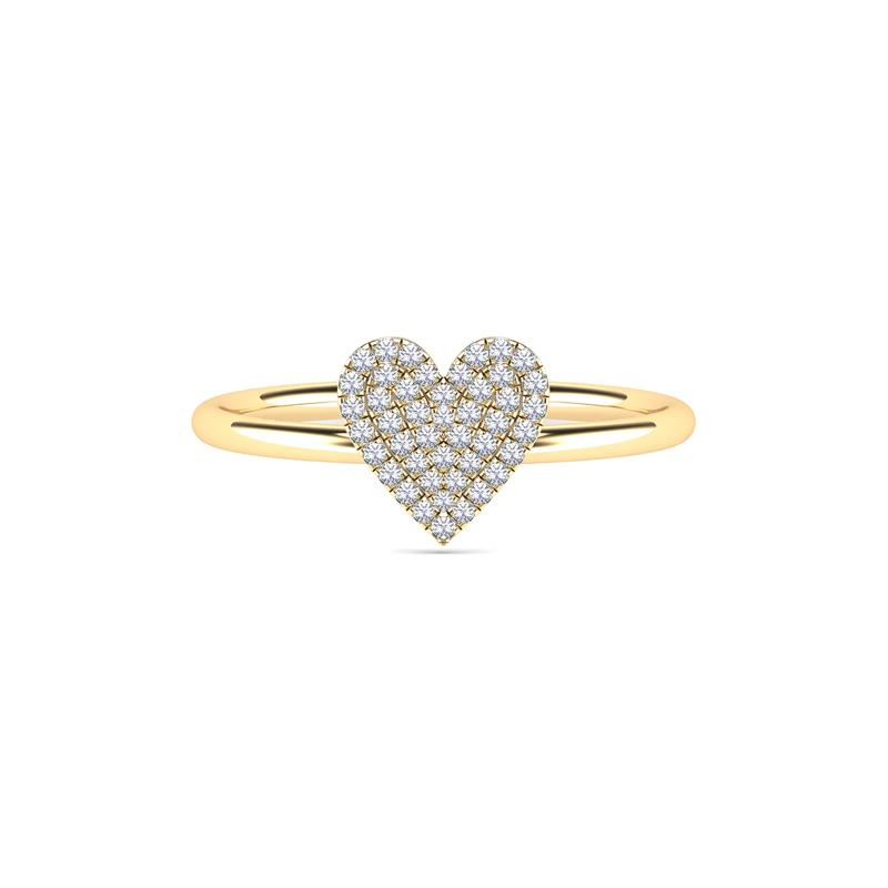 Diamond Heart Ring in 14K Yellow Gold &#40;1/8 ct. tw.&#41; – Image 1 of 5