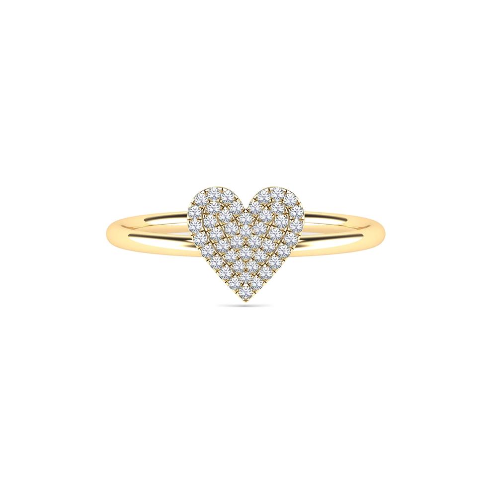 Diamond Heart Ring in 14K Yellow Gold (1/8 ct. tw.) – Image 1 of 5